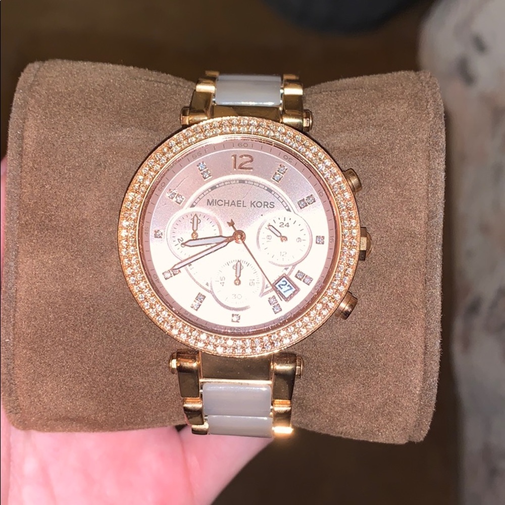 Michael Kors Rose Gold-Tone Parker Watch